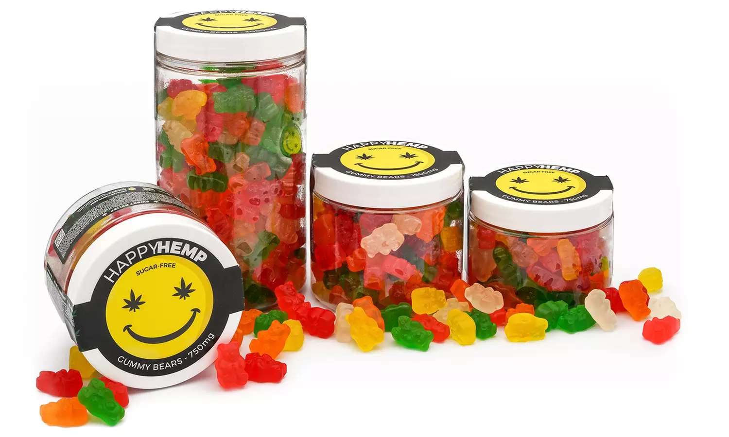 Sugar Free CBD Gummy Bears from Happy Hemp (250mg, 750mg, 1500mg, 3000mg) - Primary Image