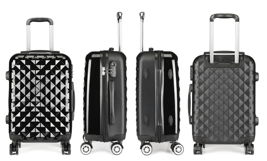 Image 3: Kono Diamond Rhombus Cabin-Size Suitcase