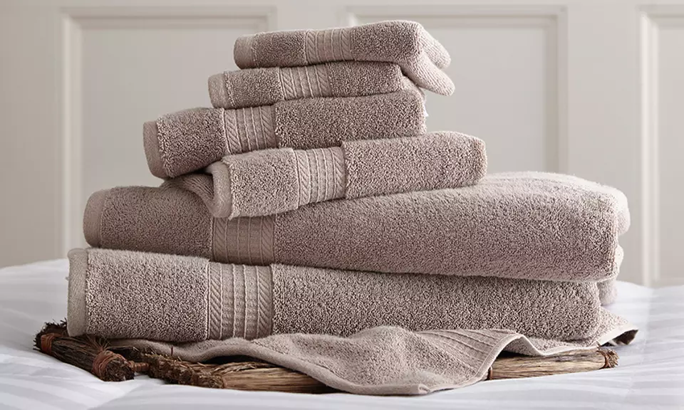 6-Piece 650 GSM 100% Egyptian Cotton Luxury Spa Collection Towel Set - Primary Image