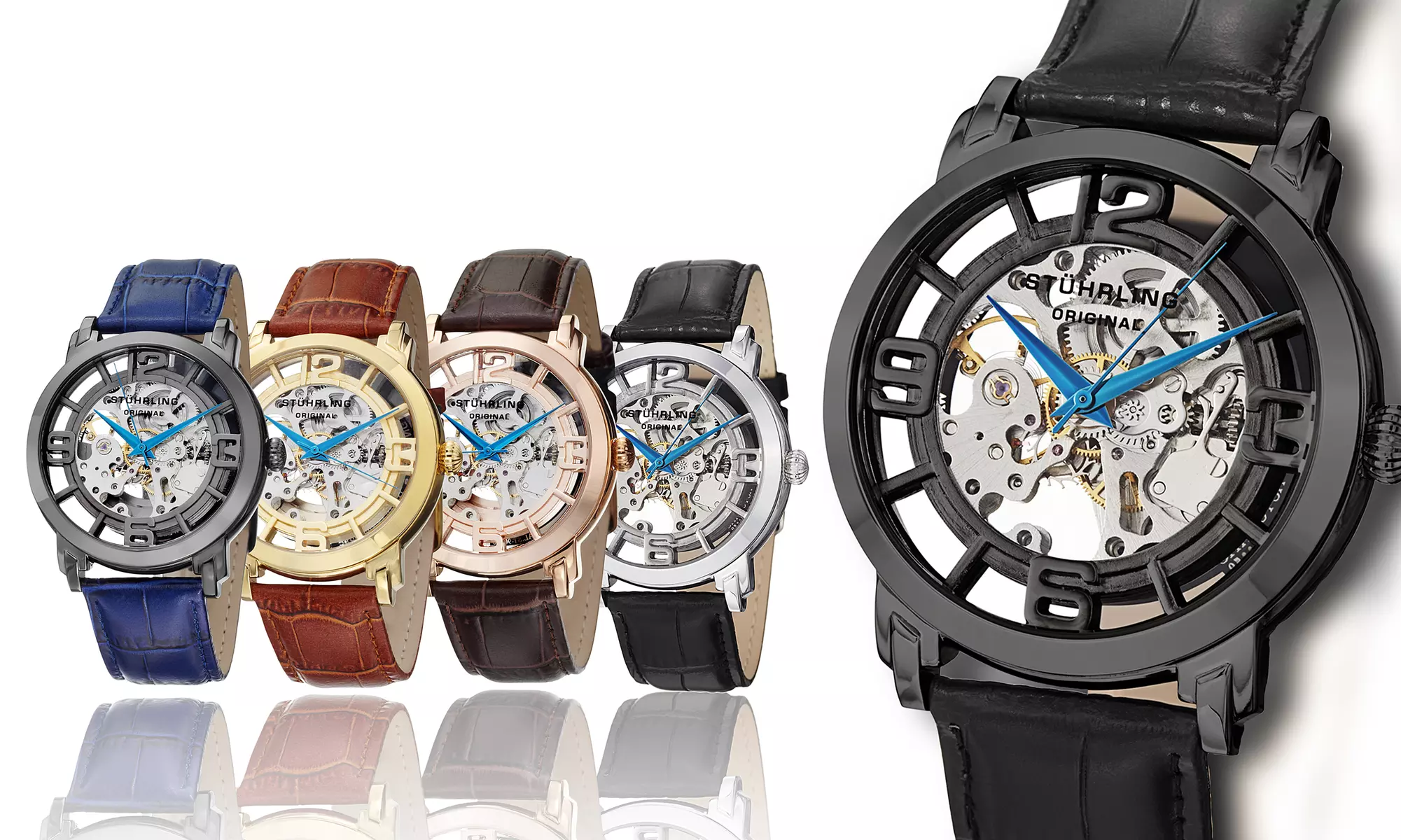 Stuhrling Original Men’s Skeleton Automatic Legacy Watch Collection - Primary Image