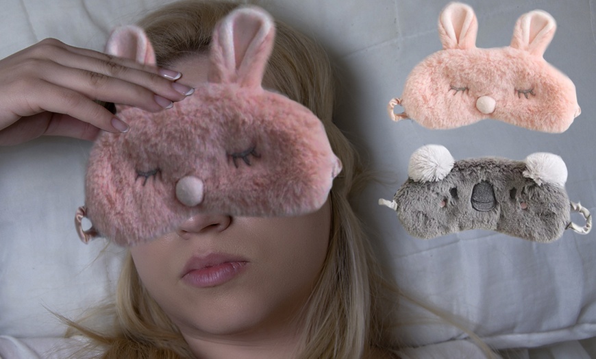 Image 2: Furry Animal Sleep Mask