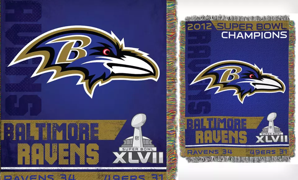 $26 for a Ravens Champion Tapestry Throw ($43.99 List Price). Free Shipping and Free Returns. - Primary Image