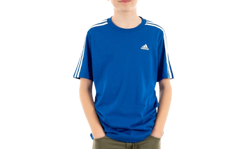 Image 43: Adidas Boys' Unisex Cotton Crew Neck Short Sleeve T-Shirt