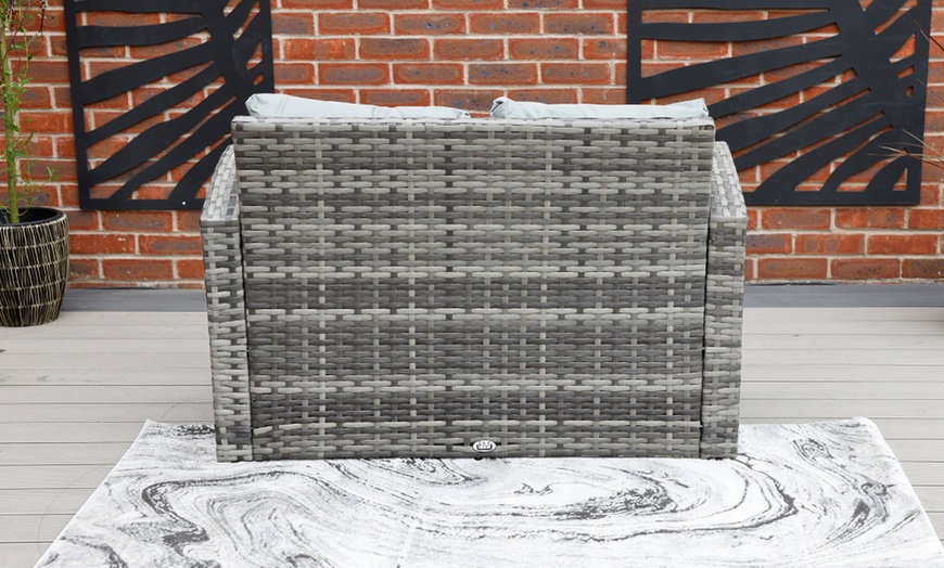 Image 18: Garden Rattan-Effect Furniture Set with Rain Cover