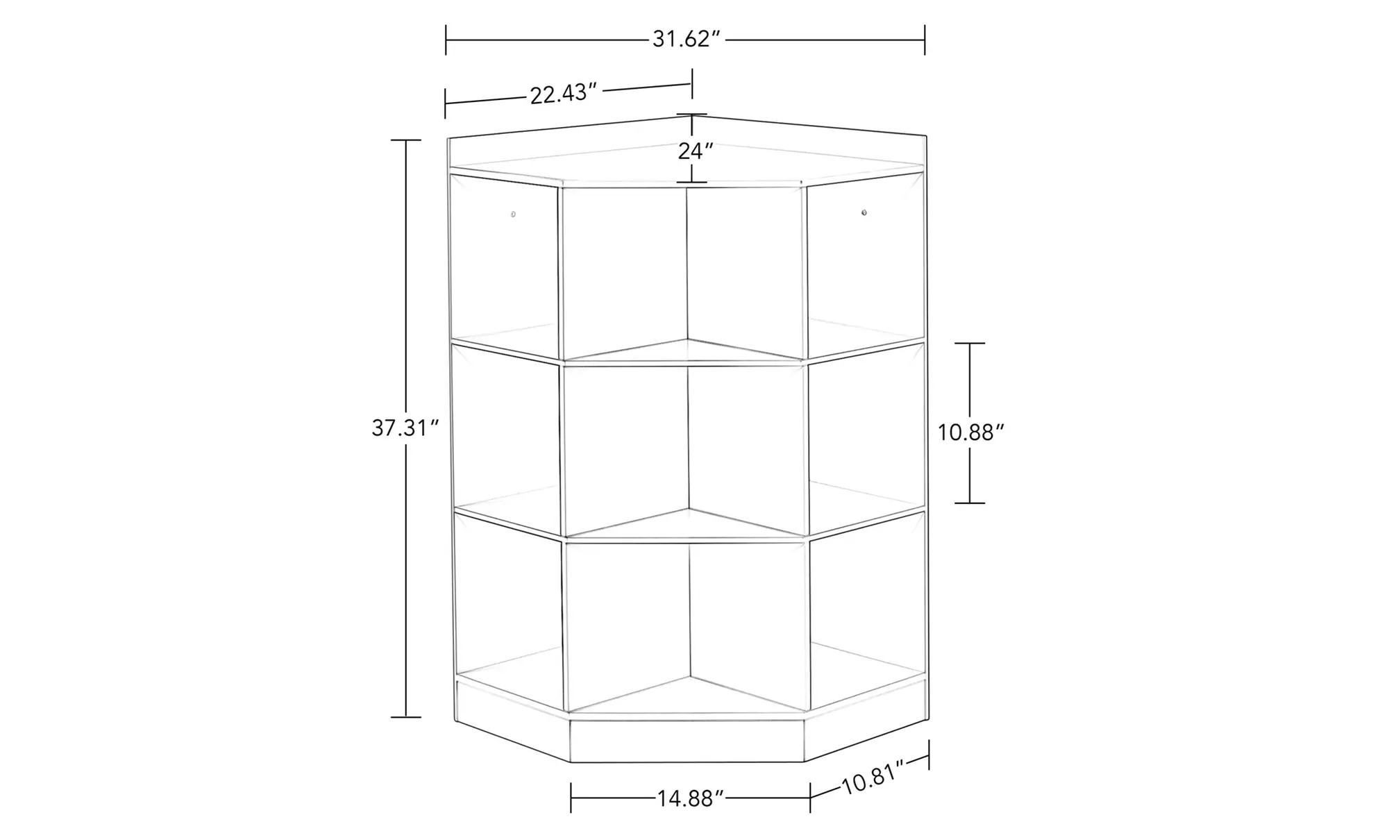 Kids 6-Cubby 3-Shelf Corner Cabinet
 - Second Medium