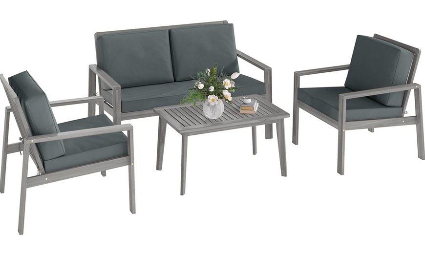 Image 3: Outsunny Four Seater Garden Furniture Set
