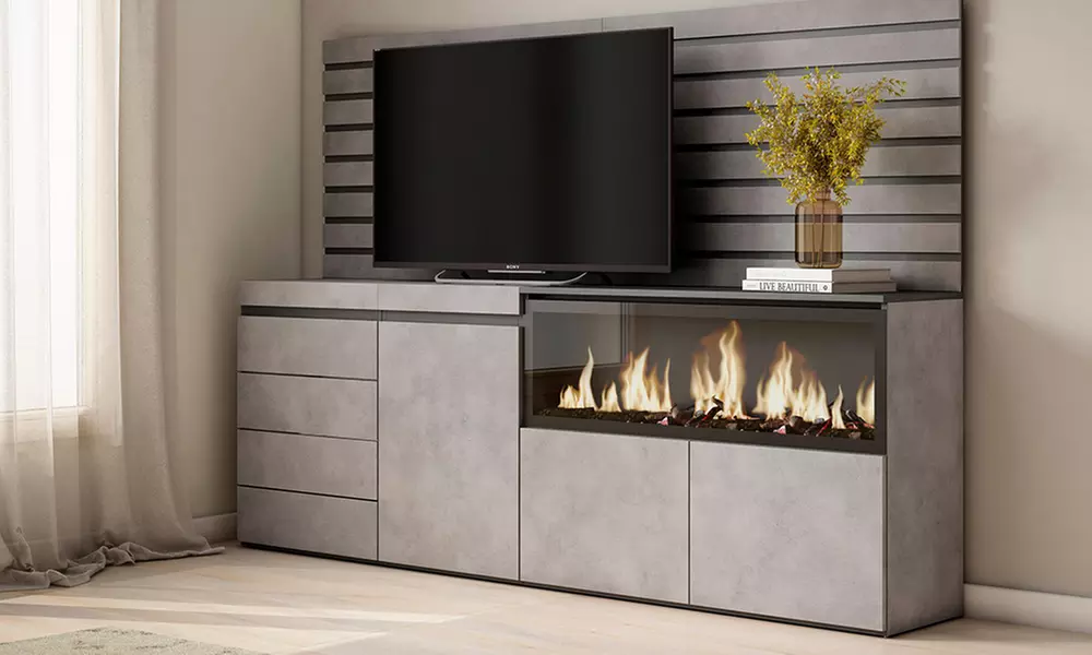 Sideboard mit LED-Elektrokamin