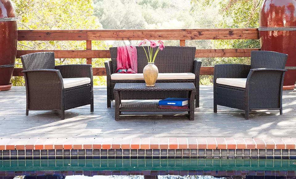 Clearwater 4-Piece Outdoor Wicker Sofa Set - Primary Image