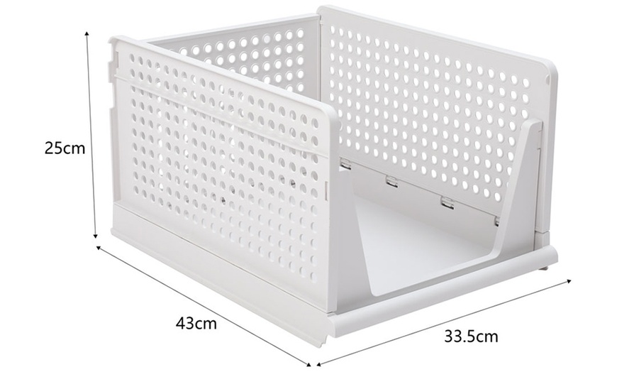 Image 12: Foldable Stackable Drawer Storage Basket