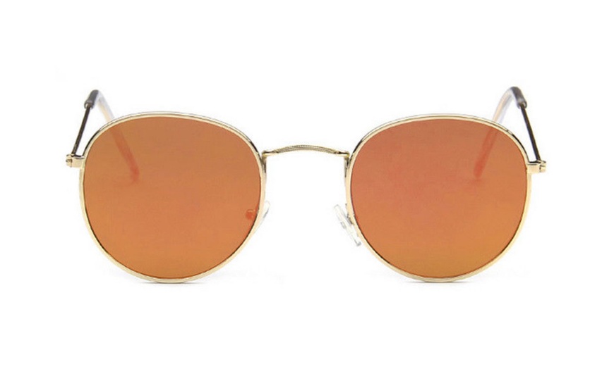 Image 4: Round-Mirrored Sunglasses