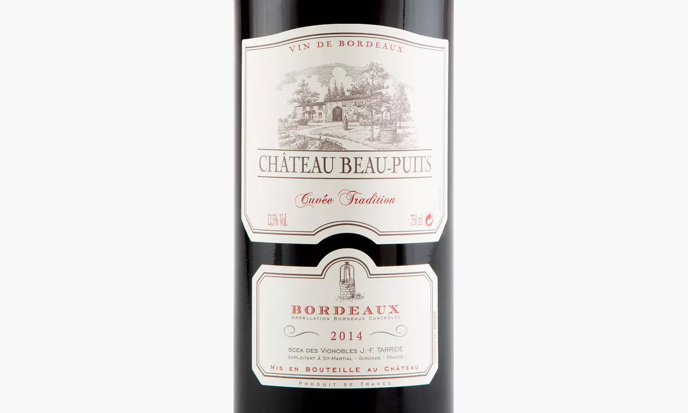 $49 for Four Bottles of Château Beau-Puits Bordeaux with Shipping from Heartwood & Oak ($155.91 Value)    - Second Medium