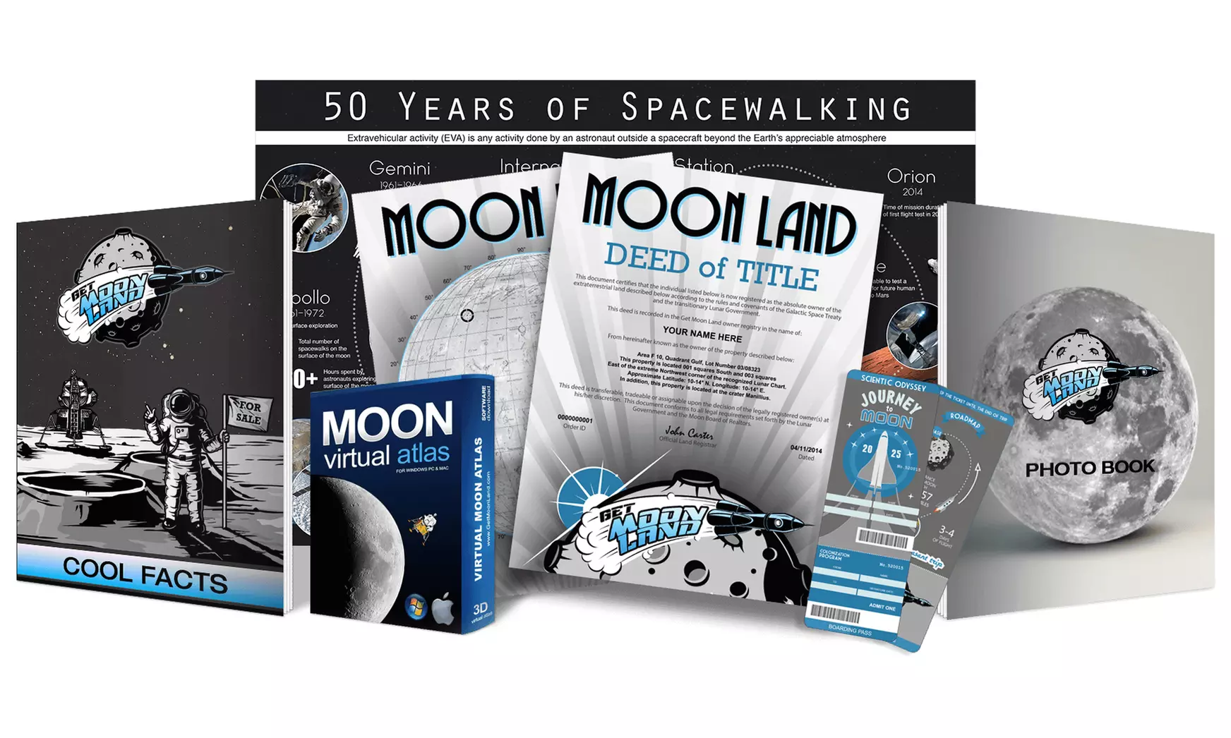 Get Moon Land offers a unique lunar ownership experience with up to 57% off including personalized deeds and digital tools. - Primary Image