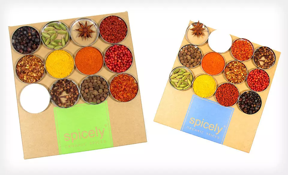 $21 for a Spicely Certified-Organic 12-Box Spice Gift-Set Sampler ($42 List Price). Four Options Available. Free Shipping. - Primary Image