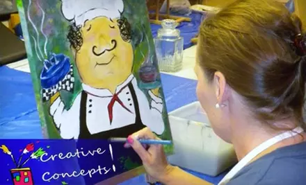 $17 for a Canvas and Cocktails Art Class at Creative Concepts! ($35 Value) - Primary Image
