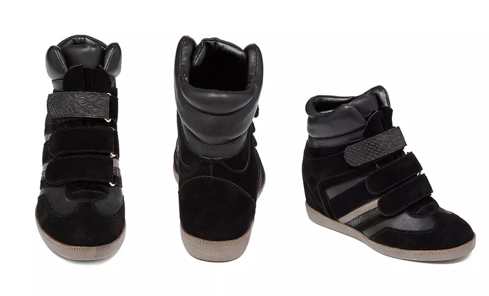 BCBGeneration Women's Anthony Wedge Sneakers in Black or Dark Cashmere. Free Returns. | Brought to You by ideeli - Second Medium