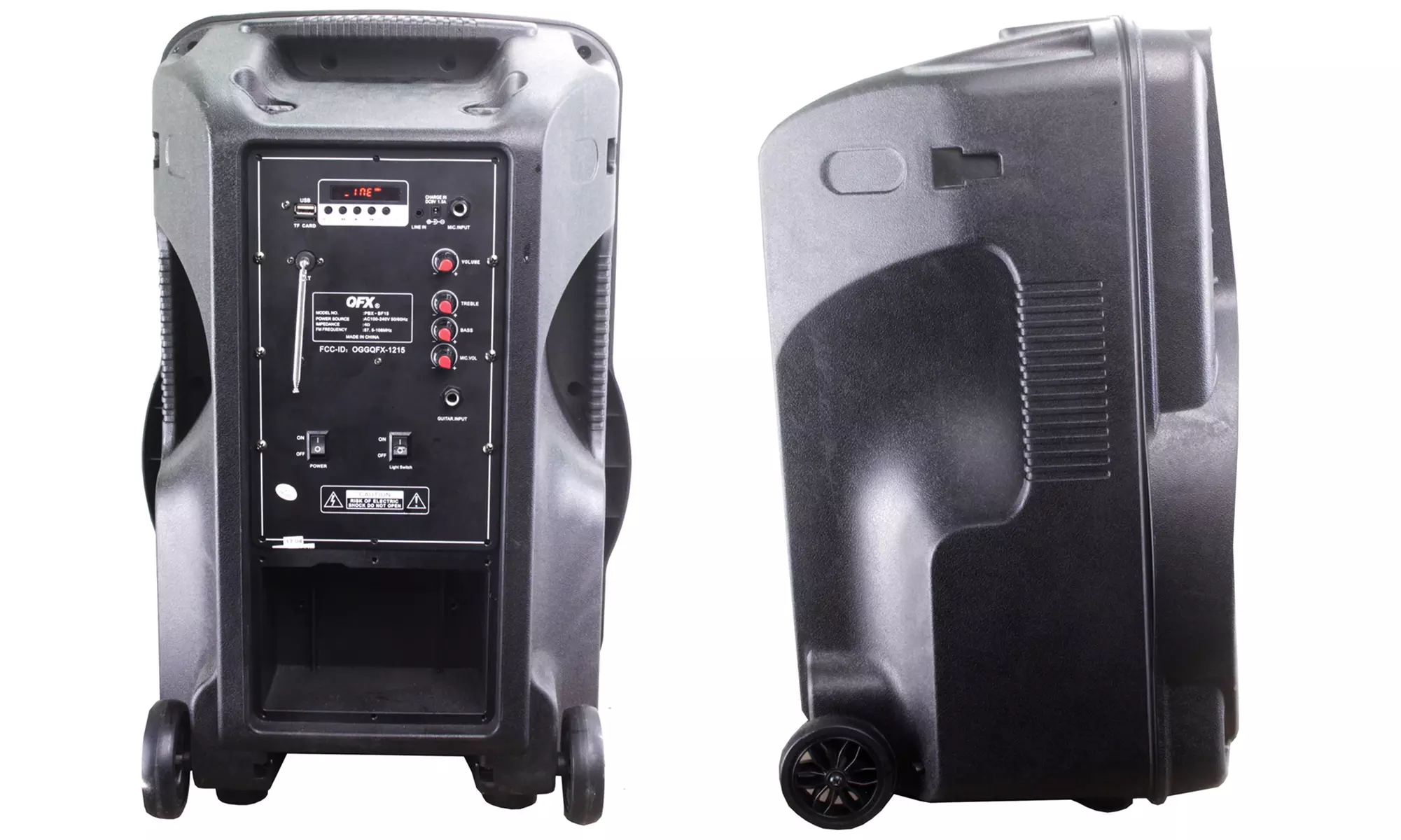 QFX BF2015 15" Portable Full-Size Wireless Bluetooth Party Speaker Cabinet with Lights - Second Medium