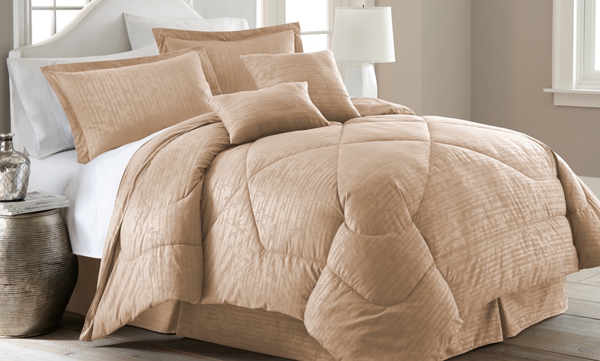 6pc Bamboo Print Comforter Set | Groupon Goods