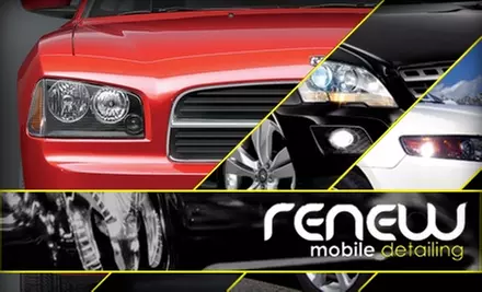 54% Off Auto Detailing at Renew Mobile Detailing. Buy Here for a $55 Car or Small-Truck Detailing (Up to $120 Value). Click Below for SUV or Large-Truck Detailing. - Primary Image