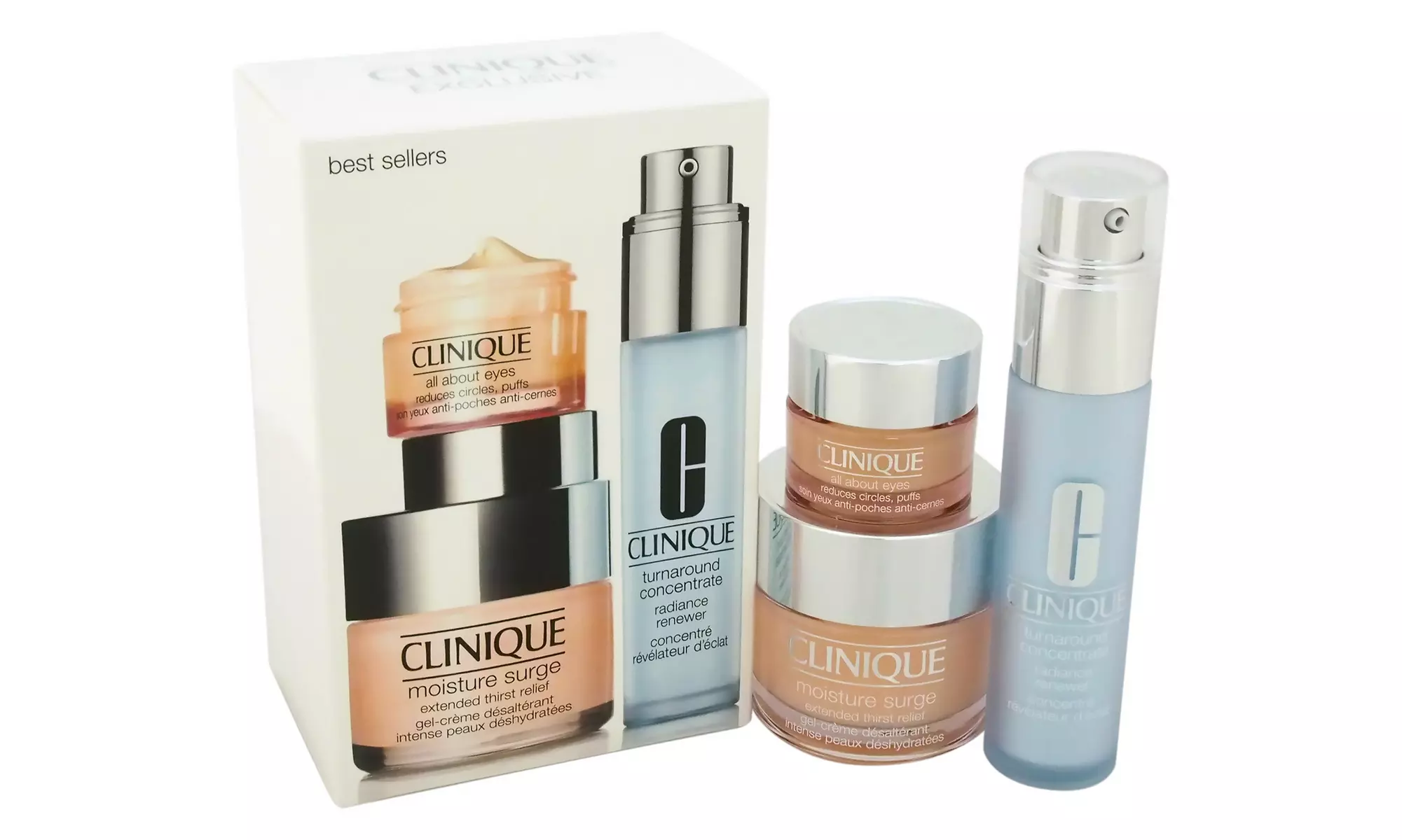 Clinique Bestsellers Treatment Set with All About Eyes, Moisture Surge, and Turnaround Concentrate - Primary Image
