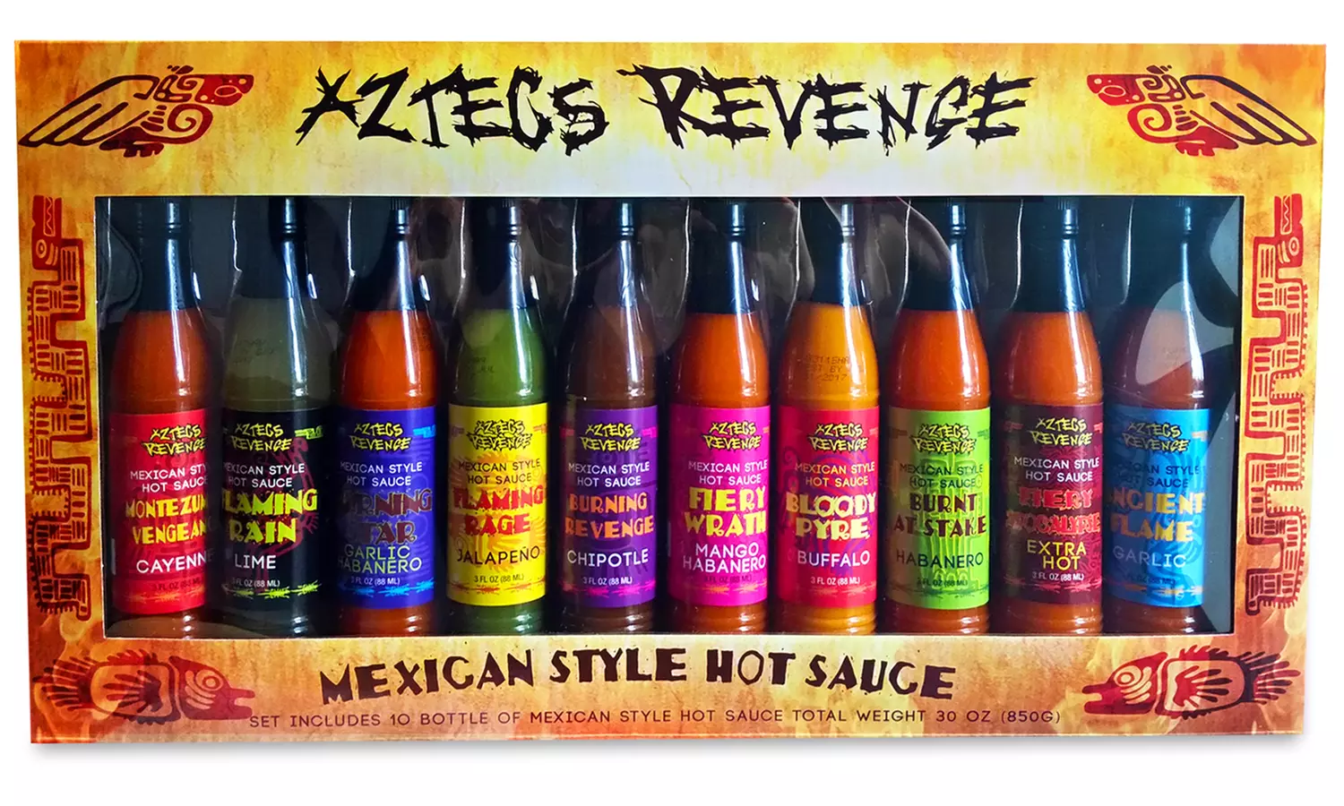Aztecs Revenge Mexican-Style Hot-Sauce Gift Set (10-Piece) - Primary Image