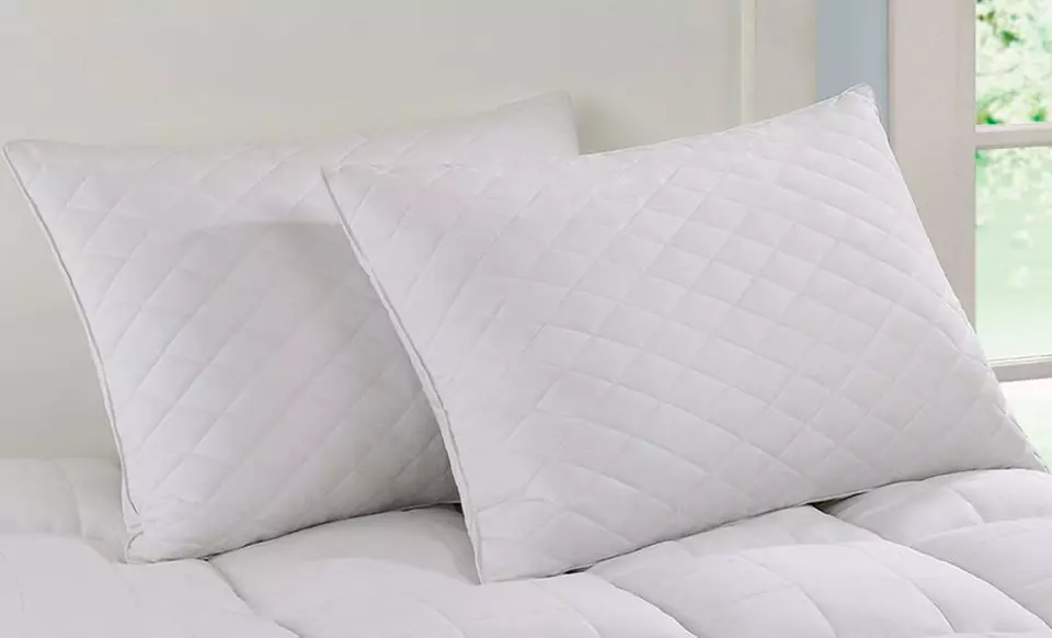 2-Pack of Hotel Peninsula Quilted Feather Pillows in Standard Size - Second Medium