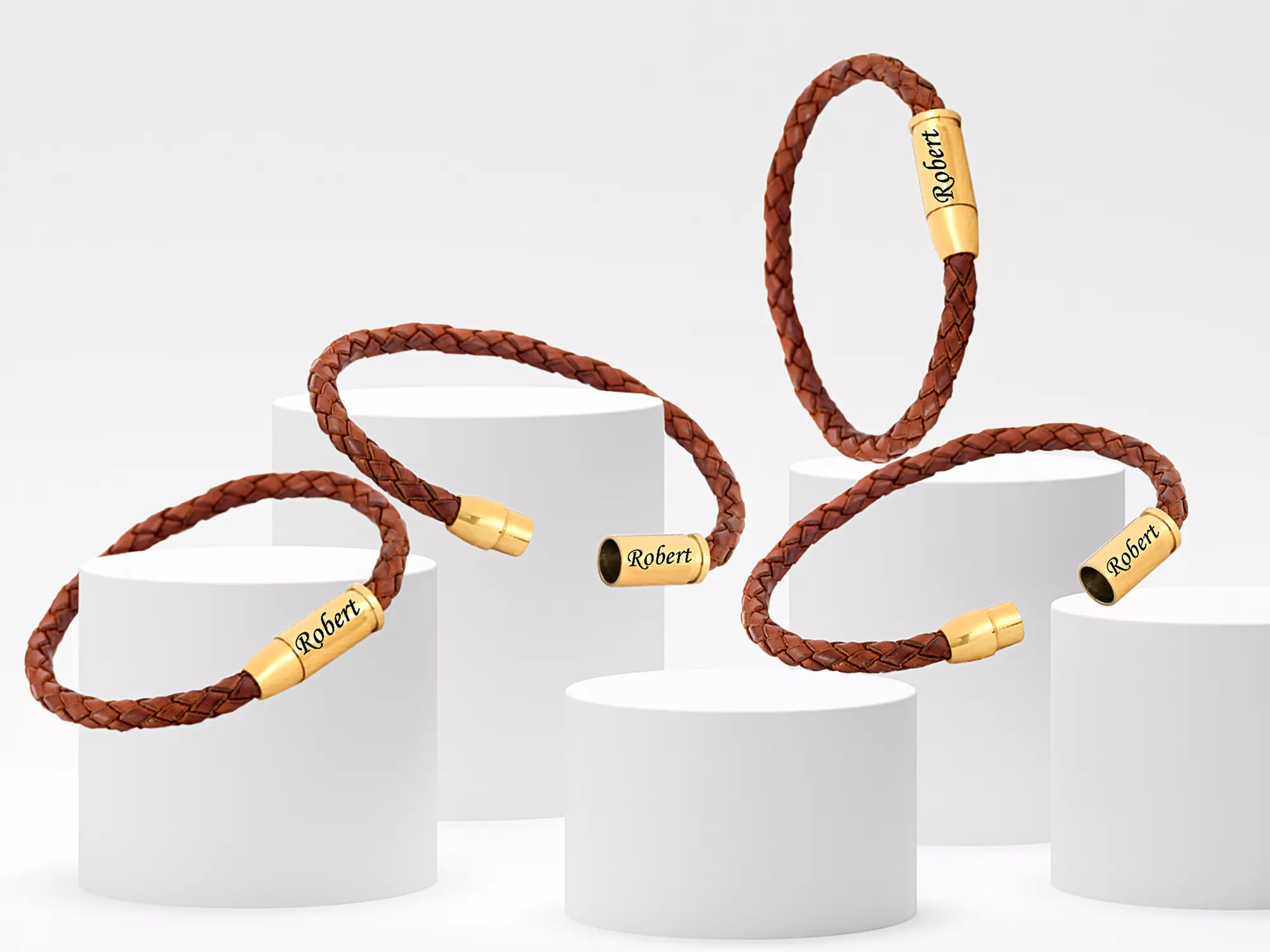 Four Engraved Bullet Bracelets from MonogramHub