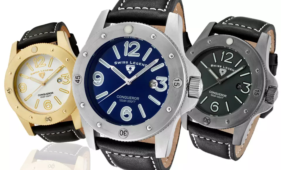 $56 for a Swiss Legend Men’s Conqueror Watch ($595 List Price). 29 Options Available. Free Shipping and Free Returns. - Primary Image