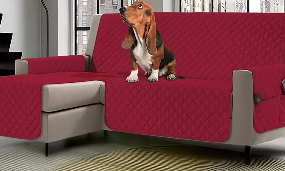 Copridivano con penisola impermeabile con tasche porta oggetti