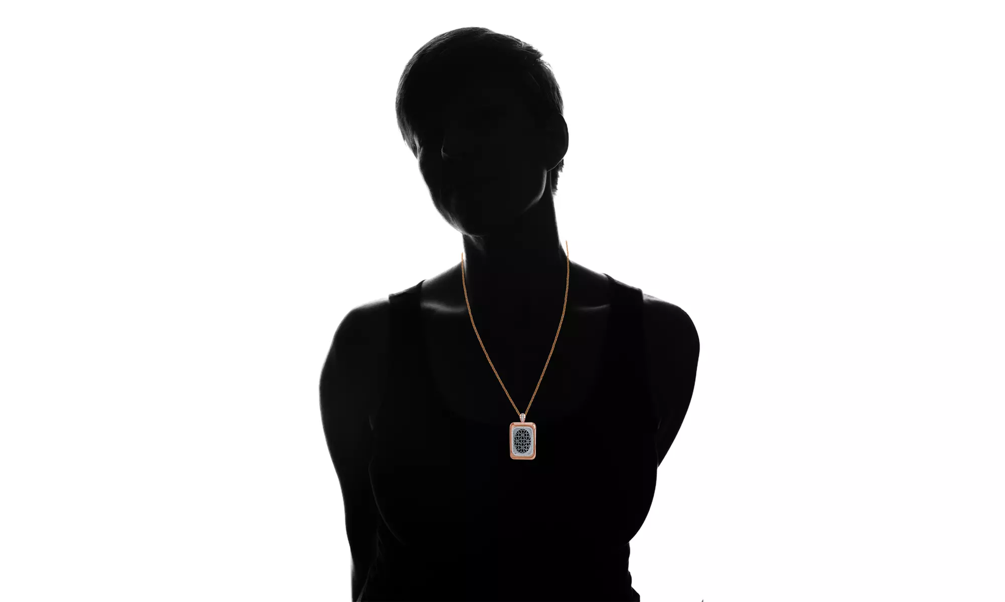 CUFF Smart Alert Plated Pendant in Rhodium, 18K Gold, or Rose Gold Plating - Second Medium