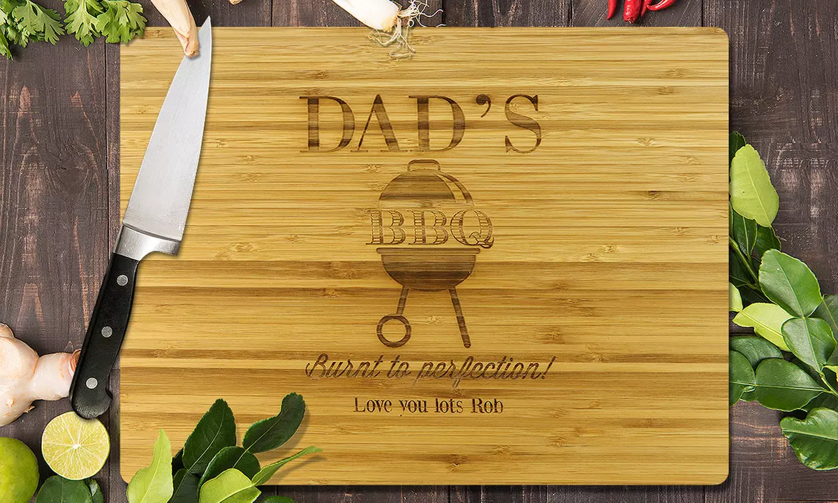 Personalized Bamboo Cutting Boards or Glass Cheese Boards from Fabness (Up to 90% Off)   - Primary Image