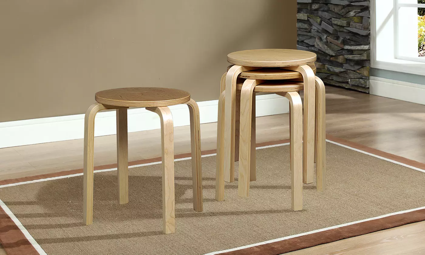 Bentwood Stacking Stool Set (4-Piece) - Second Medium