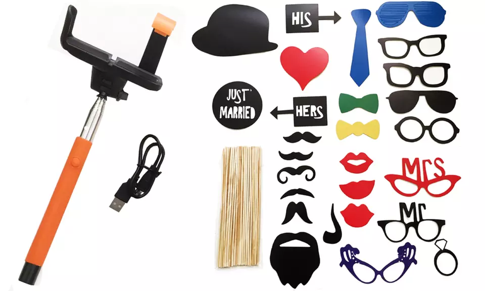 3D Luxe Selfie Bluetooth Stick with Prop Set - Second Medium