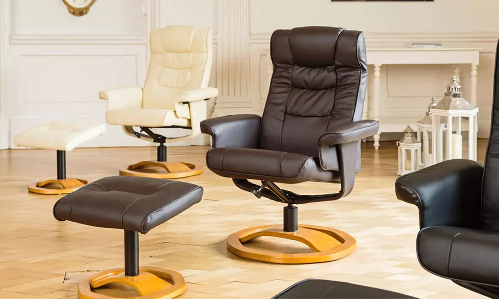Bonded Leather Reclining Swivel Chair from £129 With Free Delivery (Up to 71% Off) - Primary Image
