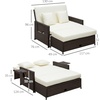 Image 6: Outsunny Rattan-Effect Two Seater Day Bed
