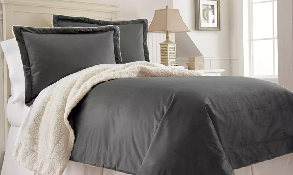 Micro-Mink Reversible Sherpa Comforter Set (2- or 3-Piece) - Second Medium