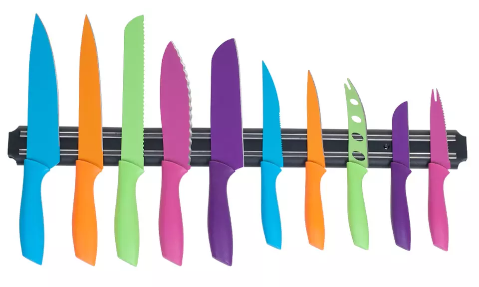 Classic Cuisine Multicolor Knife Set with Magnetic Knife Bar (10-Piece) - Primary Image