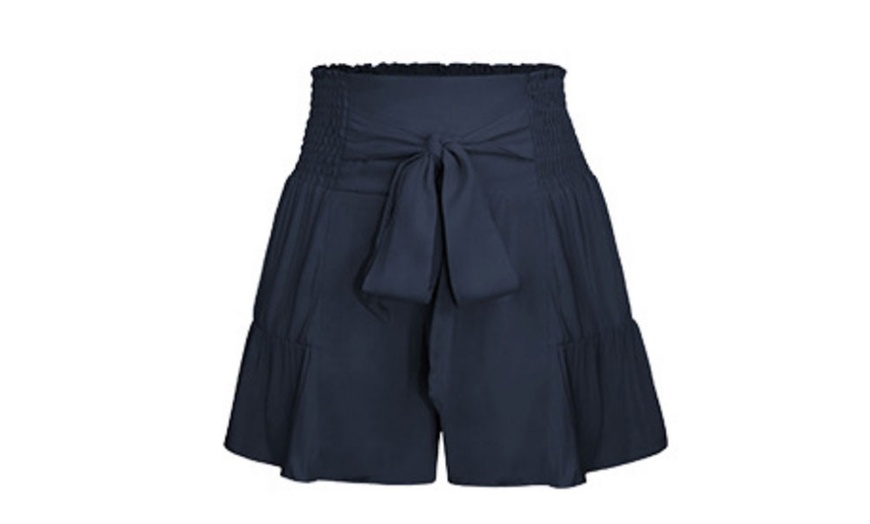 Image 10: Self-Tie Knot Casual Shorts