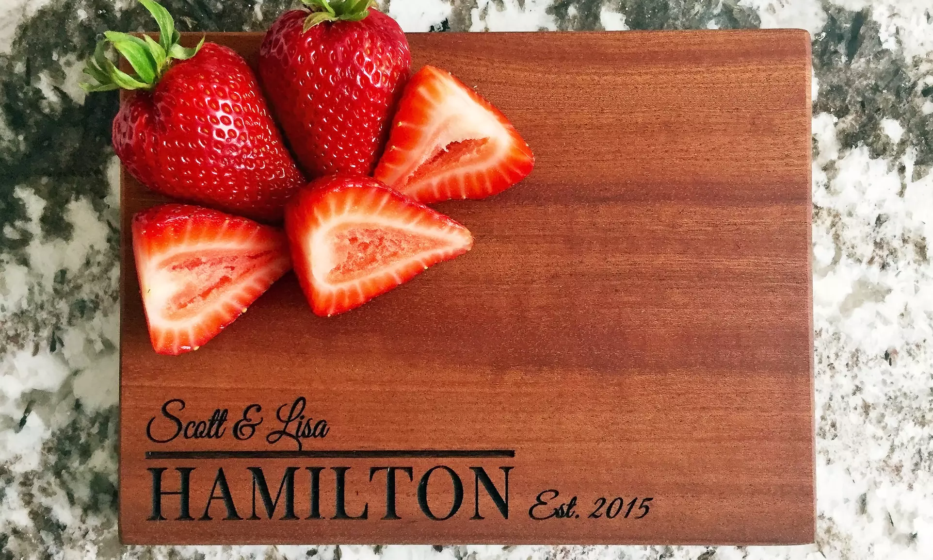 One or Two Personalized Mahogany Cutting Boards from Qualtry (Up to 37% Off) - Second Medium