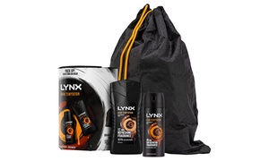 Lynx Dark Temptation Body Wash and Body Spray with Drawstring Bag