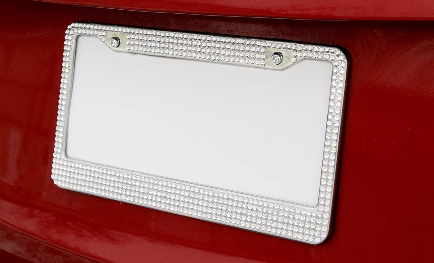 Five-Row Rhinestone Bling License-Plate Frame - Primary Image