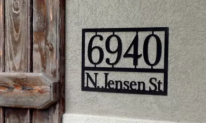 Custom Home Address Plaque from Rusted Orange (Up to 64% Off). Two Options Available. - Primary Image