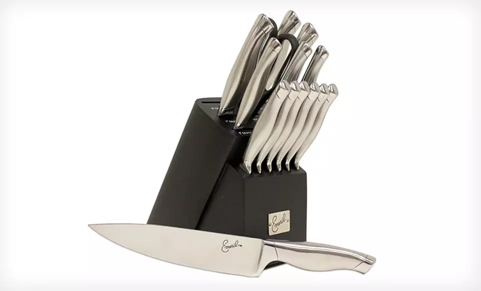 $59.99 for an Emeril 15-Piece Stainless Steel Knife Block Set ($99.99 List Price). Free Shipping and Returns. - Primary Image
