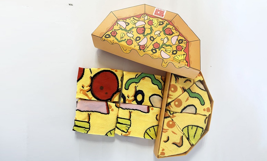 Image 10: Funky Pizza Box Set Socks