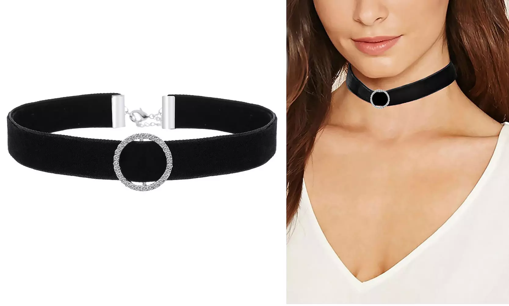 Velvet Choker Necklace with Swarovski Elements - Primary Image