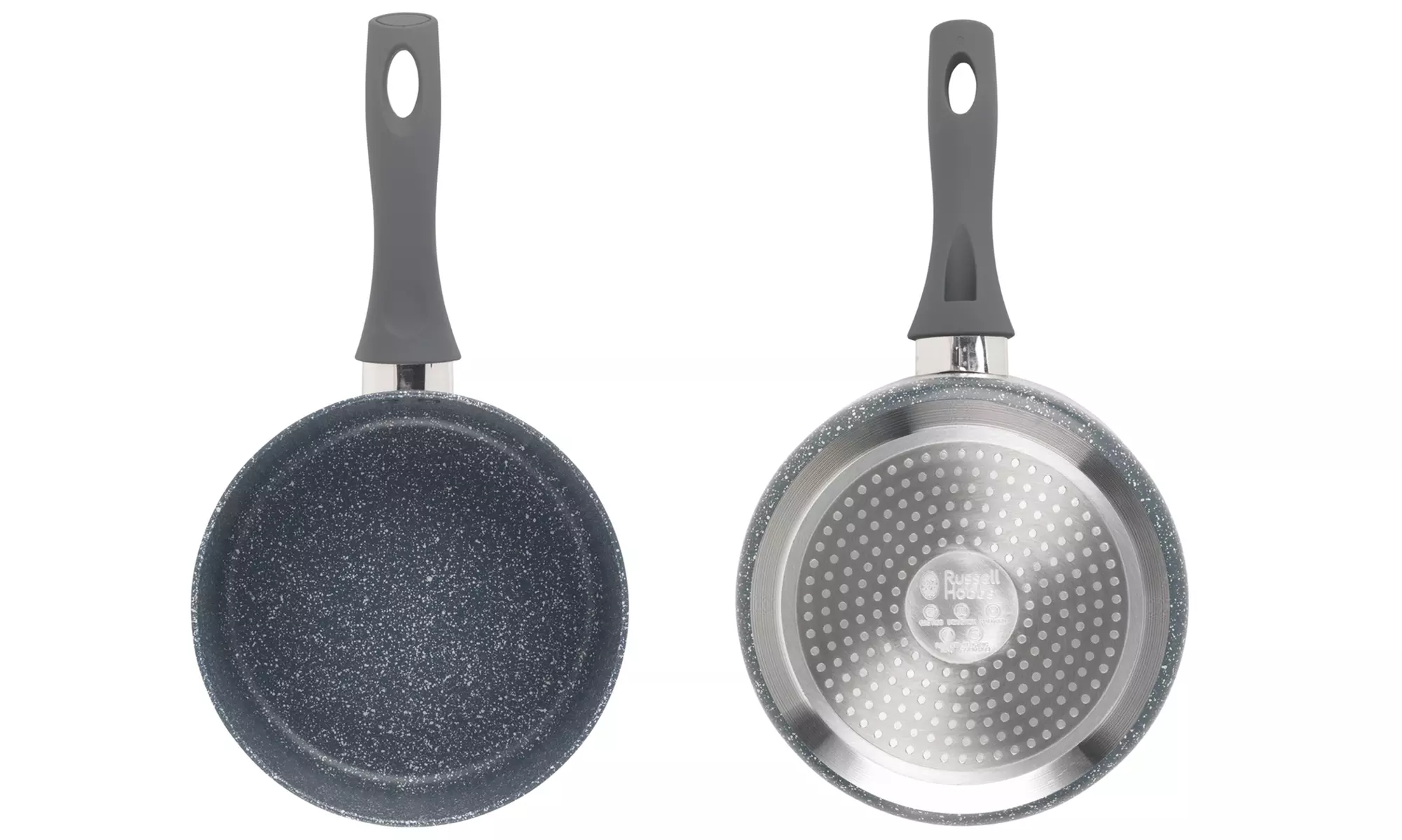 Russell Hobbs Three Blue Marble Non-Stick Saucepans - Second Medium