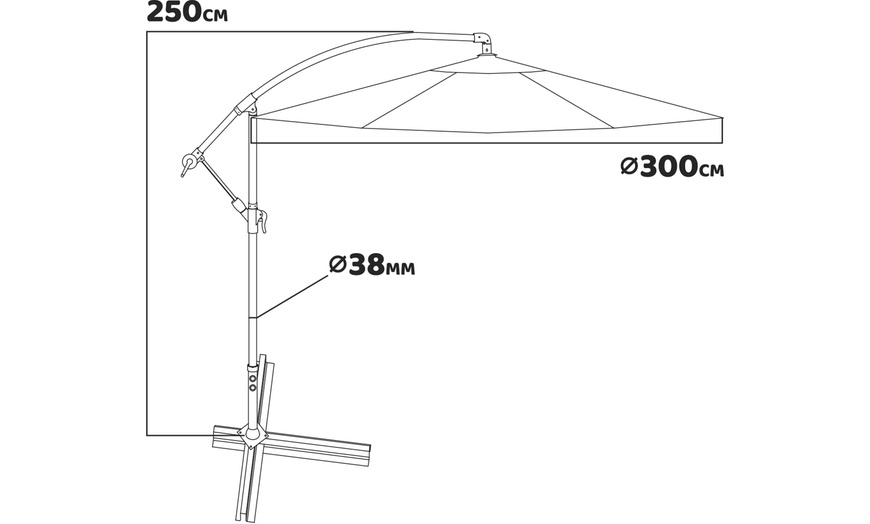 Image 8: Sombrilla de jardín con estructura de acero inclinable, de Frankystar