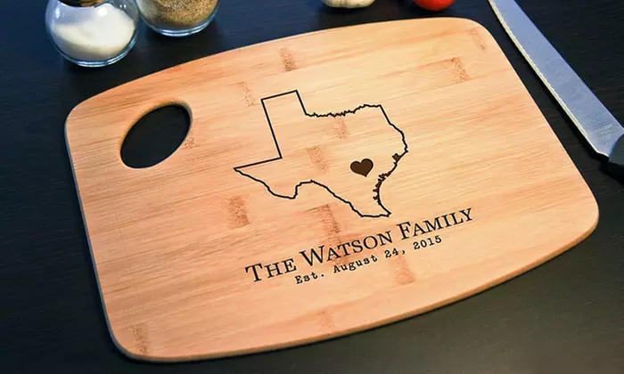 9"x12" or 11"x15" Custom Engraved Home State Cutting Boards at CabanyCo (Up to 47% Off) - Primary Image