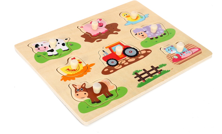 Image 2: Lelin Wooden Farm Puzzle
