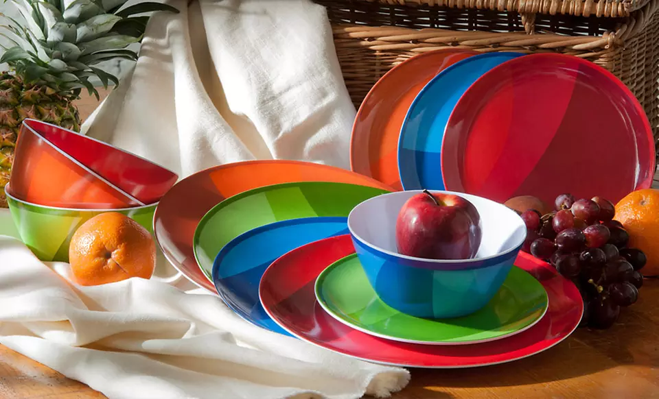 $19.99 for a 12-Piece Melamine Dish Set ($39.99 List Price). 4 Colors Available. Free Shipping and Returns. - Second Medium