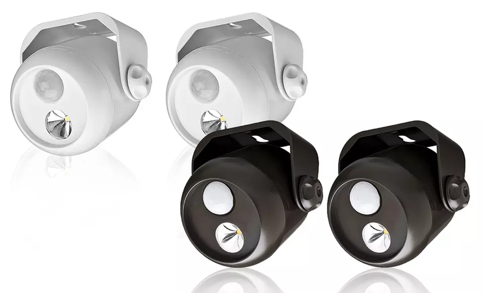 2-Pack of Mr. Beams Wireless LED Mini-Spotlights with Motion Sensor and Photocell (80 Lumens) - Primary Image